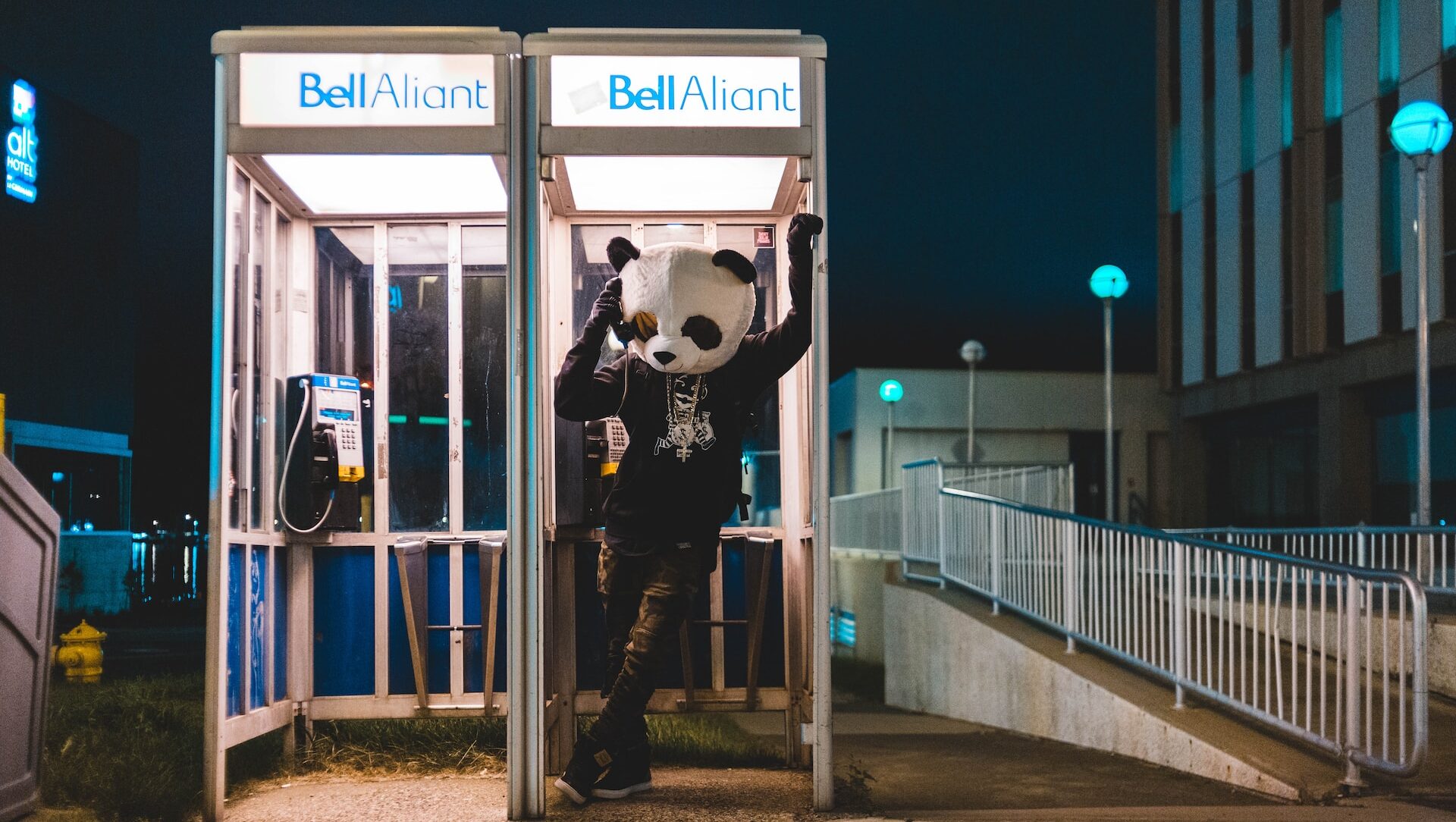 電話するパンダ